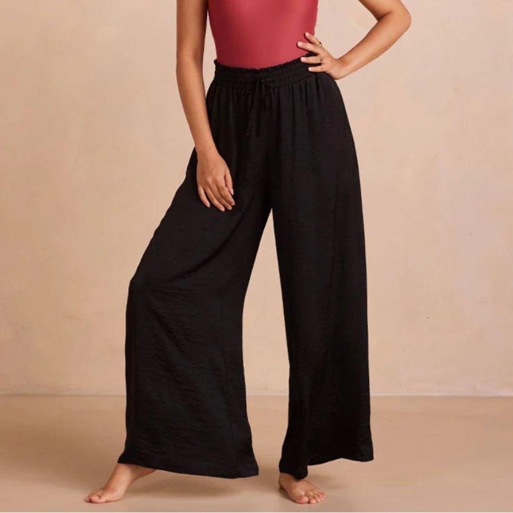 Summersalt Silky Luxe Palazzo Pants Black M